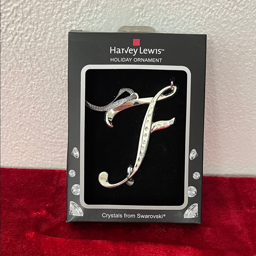 Harvey Lewis Silver Holiday Ornament with Crystals